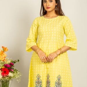 Yellow Linen Kurti